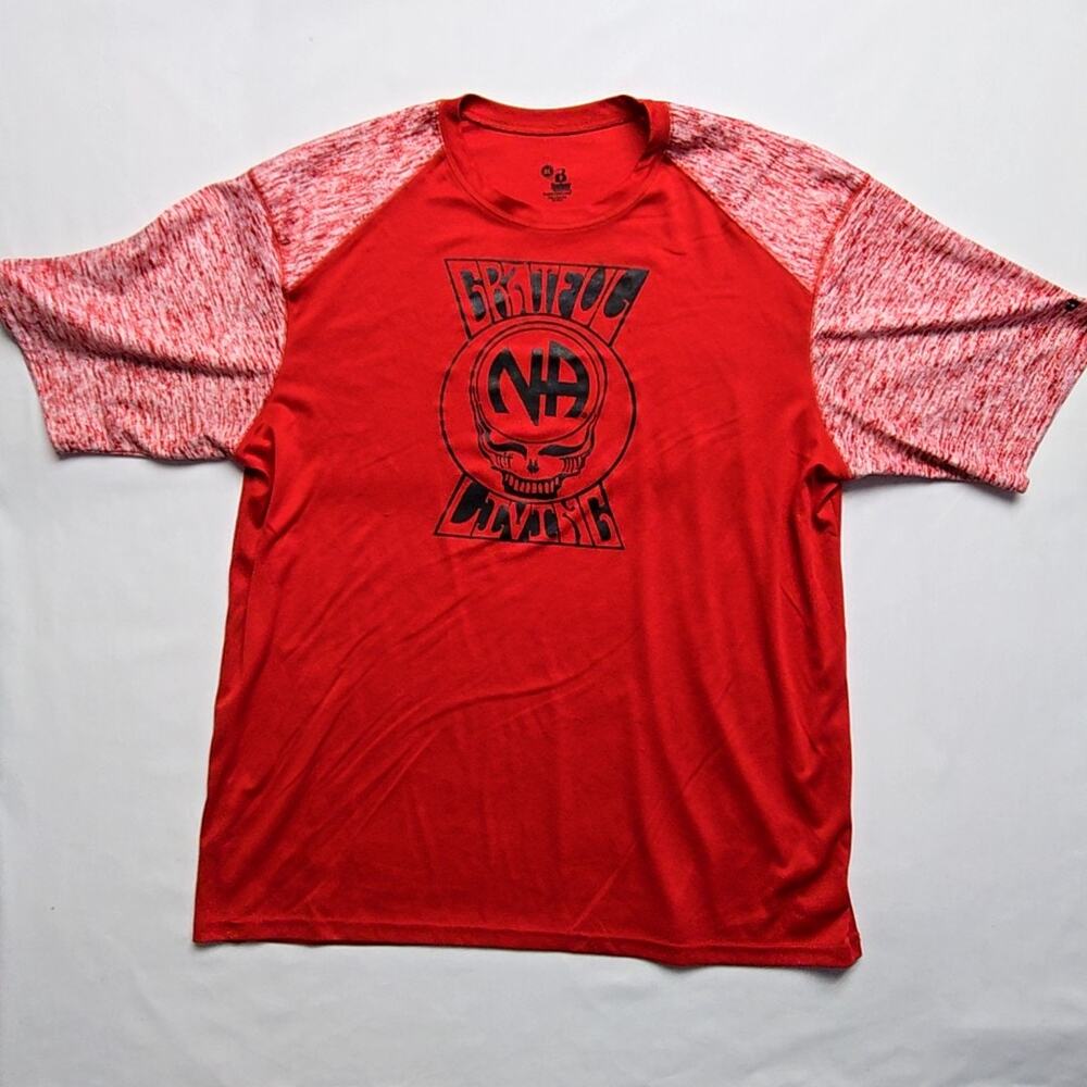 Grateful Living Tee Red Badger Sport Graphic Mens XL Music Shirt